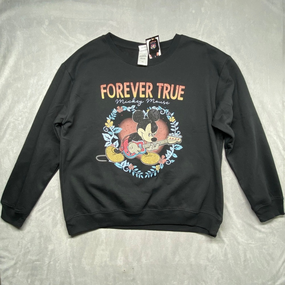 Disney‎ Mickey Mouse Forever True Graphic Sweatshirt Women's Plus XXL Black